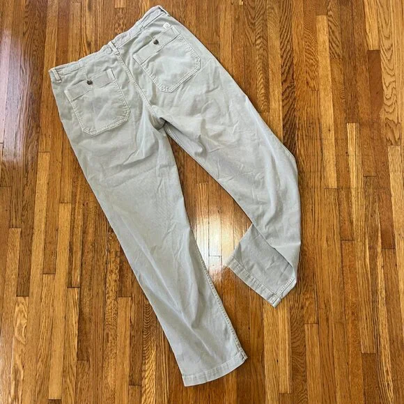 Marine Layer Taupe/Beige Relaxed Twill Cotton-Blend Field Pants - Men's 34x31 - Picture 6 of 7